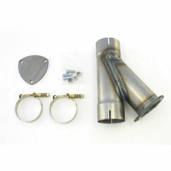Omnisports 3 in. dia. Blockoff Exhaust Cut-Out & Clamp-On Dual Pipe, Zinc Plated OM3614956
